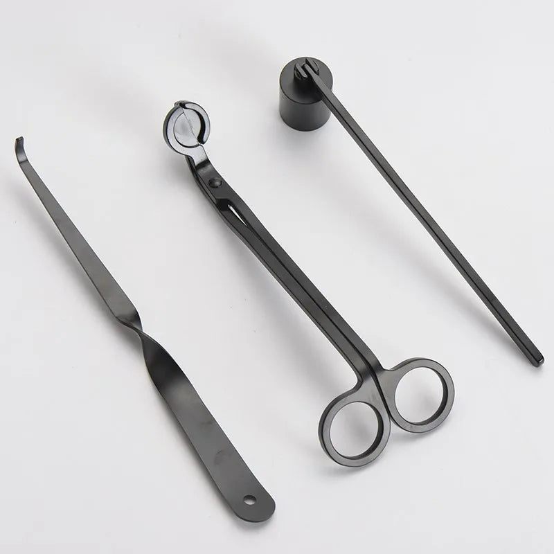 Matte Black Candle Care Kit | Wick Trimmers, Snuffer & Hook