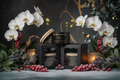 Luxury winter orchid background